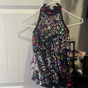 Multi color sequin costume with built in shorts CS